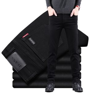 Erkek kot klasik iş gündelik erkekler moda siyah ince streç kot pantolonlar erkek yüksek kaliteli lüks pantolon giyim 230606