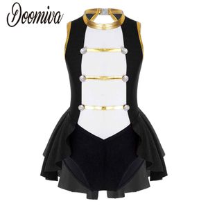 Cosplay Kids Girls Cirmus Ringmaster Comples Leotard Ocleveless Bodysuit Aboloween Party Carnival Circus Cosplay Ballet Dancewear 230606