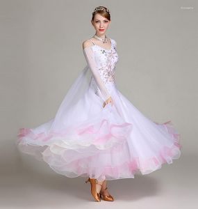 Scene Wear Ballroom Dance Dress for Women Design White Color Standard Dancing Dresses Lady's Waltz Competition kjol