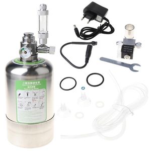 Equipment Aquarium DIY CO2 Generator System Rostfritt stålflaskverktyg med tryckmätare Automatisk tryckavlastningsventil