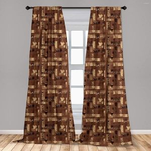 Curtain Coffee For Kids Rooms Cafeteria With Mocha Latte Milk Love Typography On Scribble Backdrop Window Drapes