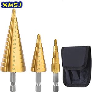 Drill Bits 4-12 4-20 4-32 HSS Coated Step Drill Bit Drilling Power Tools Metal High Steel Wood Hole Cutter Cone Drill 230606