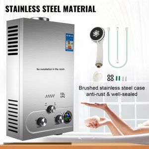 Heaters VEVOR Retail and Wholesale 12L LPG Hot Water Heater Propane Gas Tankless Instant Boiler With Shower Kit 4.8GPM