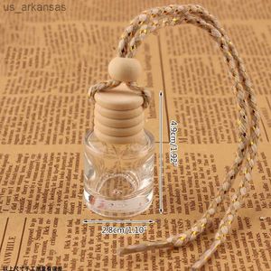 Fragrance 10Pcs Car Hanging Glass Bottle Empty Perfume Aromatherapy Dispenser Refillable Essential Oils Diffuser Air Fresher Pendant X7XD L230523