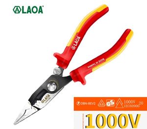 Pliers LAOA Insulated Pliers VDE 8 Inch Nose Pliers High Voltage Resistance 1000V Wire Cutter Cable Cutting Strippers 230606