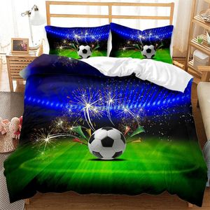 Yatak takımları çocuklar için futbol nevresim kapak seti kızlar için kızlar yatak odası dekor spor topları yatak takımı tam boy mikrofiber futbol yorgan kapağı 230606