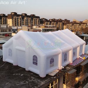 Barraca de festa de casamento inflável de 52 pés x 32 pés x 19 pés H Tenda de iluminação LED com lâmpadas e controles remotos para eventos ou DJ Boate no Reino Unido