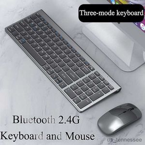 キーボードキーボードワイヤレスBluetoothキーボード3モードフルサイズのキーボードとマウスセットノートブックラップトップデスクトップPC用