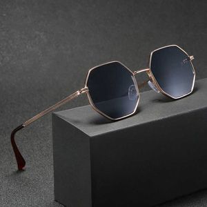 Mode Neue Stil Higodoy Polygon Sonnenbrille Männer Vintage Octagon Metall für Frauen Luxus Marke Goggle Sonnenbrille Damen Gafas De sol