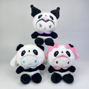 Bonecas de desenho animado anime panda meninas agarrando bonecas Kuromi Melody bonecas de quarto infantil