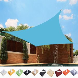 Skugga stor storlek 300D Lake Blue Polyester Tarpaulin Waterproof Garden Balkony Rainproof Canopy Pergola Swimming Sun Sails