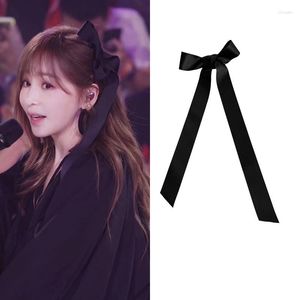 Hair Accessories Black Long Srteamer Bows For Women Hairpins Trend Hairstyles Decoration Side Bangs High Ponytail Ribbon Clips