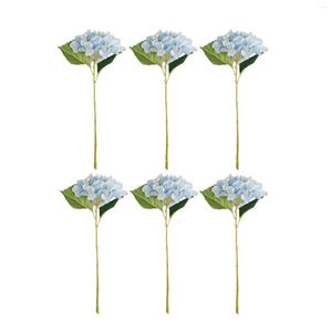 Decorative Flowers 6 Big Heads Artificial Hydrangeas Bridal Bouquet Silk Hydrangea Bunch For Wedding Party Garden Home Decor Tulips In Vase