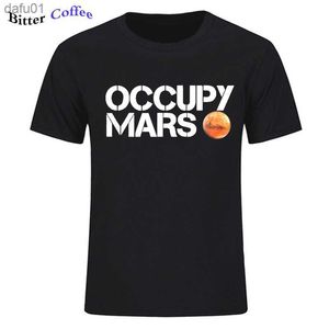 Nya mäns utrymme x t-shirt tesla tees casual toppdesign ockupera Mars 100% bomullste skjorta rymdx grafiska tees män t-shirt l230520