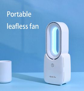 Usb bladeless fan electric portable mini holding small air cooler creative rechargeable home desktop office bedroom9837867