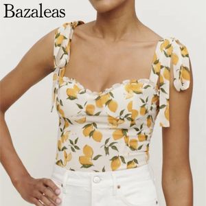 T-shirt 2022 Summer Leomo Random Print Women's Camis Strap Spaghetti Tank Top Vintage Print Slim Camis