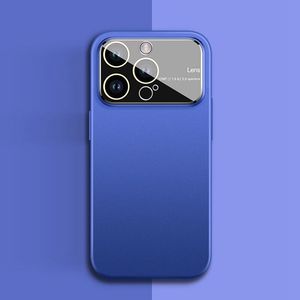 Luxuriöse harte PC-Glaslinsen-Telefonhülle für iPhone 13 12 14 Pro Max 14 Plus Kameraschutz Matt Bumper Cover