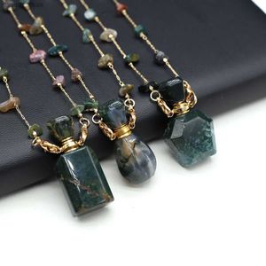 Fragranza pietra naturale bottiglia di profumo ciondolo collana charms donne olio essenziale diffusore catene di pietra irregolari per Jewerly regalo del partito L230523