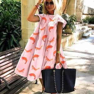 2023 SUNDRESSES KOBIETA Kobiety geometryczne nadruk sukienka z rękawem zaczepienia ulica Street Street Street Plus Size Damskie sukienki dla kobiet T-koszulki