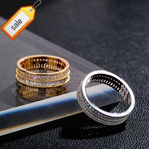 Hot Selling European och American Personality Trend Hip Hop Ring Men and Women Full Zircon Fashion Jewelry Ring