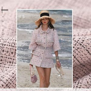 Acessórios Highgrade Designer Tecido Personalizado para Costura Roupas Femininas Seda Brilhante Tecido Tweed Lã Pano pelo Quintal Outono e Inverno