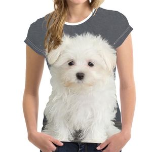 Hip Hop Sportwear Punk Casual Verão Mulher Cool Print The Animal Lovely Dog 3d T-shirt