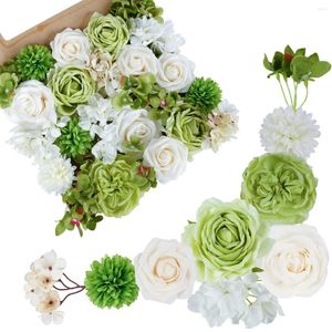 Dekorativa blommor konstgjorda sidenblomma rosbox bröllopsdekor brud bukett kakar valentiner gåvor bord mittpieces blommor arrangemang