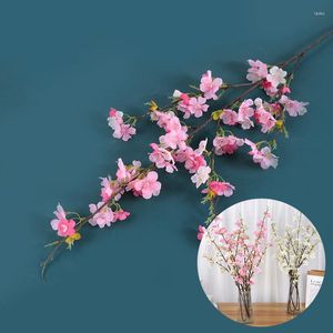 Decorative Flowers Artificial Pink White Color Plum Blossom Branch Bride Wedding Mariage Living Room Home Decor DIY Flower Arrangement