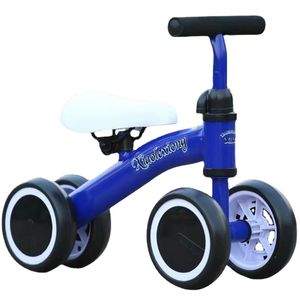 Children's balance scooter without pedal scooter four-wheel walker 1-3 years old baby skating car scooter walker