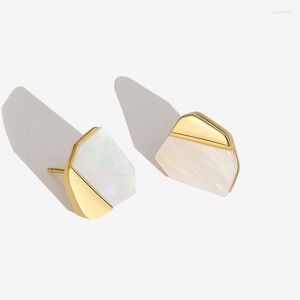 Stud Earrings Silvology Real 925 Sterling Silver Inlay White Shell For Women Original Design Irregular Earring Unique Jewelry