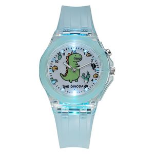 Çocuk Saatleri Moda Karikatür Dinozor Çocuklar Grils Grils Flash Işık Aydınlık Çocuk İzle Erkekler Öğrenci Bebek Hediye Saati Reloj Infantil 230606