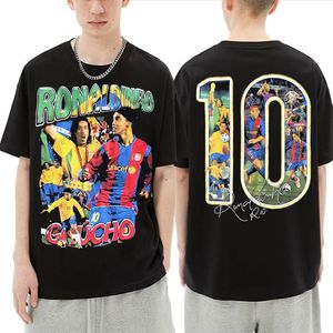 Erkek Tişörtleri Marino Morwood Ronaldinho Çift Taraflı Grafik Tshirt Street Giyim Erkekler Moda Moda Tişörtleri Erkek Hip Hop Tee Büyük Boy Tişört 230607