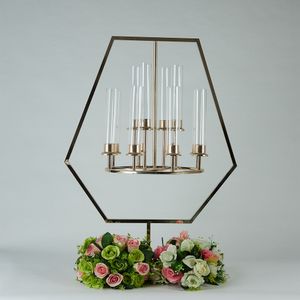 50cm/60cm/70cm/100cm Metal Candelabra Acrylic Candle Holders 12 arms Wedding Table Centerpieces Flower Stands Road Lead Party Decoration imake 987