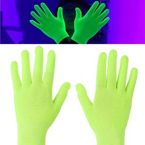 Led Rave Toy 10Pairs Fluorescent Gloves Glow Party Glowing In The UV Bar Atmosphere Props Black Light Green 230606