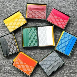 Luxury Designer Fashion Card Holders 5 card slots Womens men Purses With Box purse Double sided Credit Cards Coin Mini Wallets 2 shape 12 colors G50117