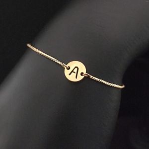 Charm armband initial bokstav alphabe armband för älskare flickvän tjej pojkvän stainlee stål ingen rost mode smycken unikt enkelt