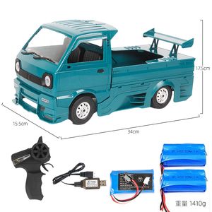 Electric RC Car WPL D12D 1 10 2WD RC Drift Climbing Truck LED Light On road 260 Brushed Motor with Tail 1 10 For Kids Gifts Toys VS D12 230607