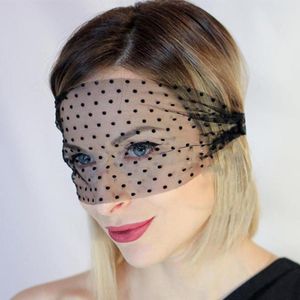 Fermagli per capelli Sexy Copricapo in maglia nera Maschera per gli occhi Filato Fasciatura Velo Copricapo per ragazza Retro Benda Accessori in pizzo divertenti