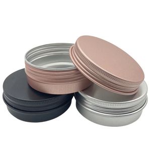 50Pcs/Lot 60ML Aluminum Jar For Cosmetic Powder Hair Wax Containers 60g Medal Case 2oz Refillable Bottle V84M