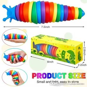 19CM Finger Slug Toys Articulated Flexible 3D Slugs Favor Fidget Toy Stress Relief Anti-Anxiety Sensory For Children Adult