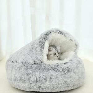 Mats Cama de animais de estimação seminclados Capa Cama de cachorro Inverno de casca quente Cama de gato de gato profundo Sleep portátil suprimentos