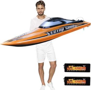 Electric RC Boats 31.5" Large Remote Control Boat for Adults 798 4P Pro Brushless Speedboat 80km h Two 5200 mAh Battery Power at Same time 230607