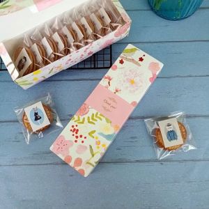 Floral Printed Long Macaron Gift Box Moon Cake Box Carton Present Packaging for Cookie Wedding Favors Candy Boxes