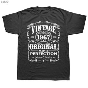 Vintage 1967 Perfection All Original Part Cool Tshirt Men Novely Sarcastic T Shirt Hip Hop Hipster Streetwear Tee Shirt L230520