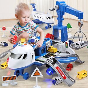 Diecast Model Deformation Music Simulation Track Inertia Toy Aeronaves Large Size Passenger Plane Kids Airliner Car for Childrens Gift 230605