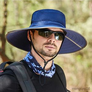 Geniş Memlu Şapkalar Yaz Şapkası Erkekler Kova Havzası Güneş Yuvarlak Kenar Katlanabilir Balıkçı Kapağı R230607