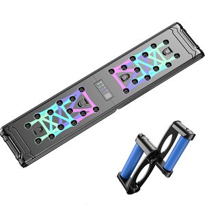 Supporti per flessioni Conteggio Pieghevole Push Up Board Tavolo per esercizi multifunzionale Miglioramento dei muscoli addominali Palestra Sport Attrezzatura per il fitness portatile 230606