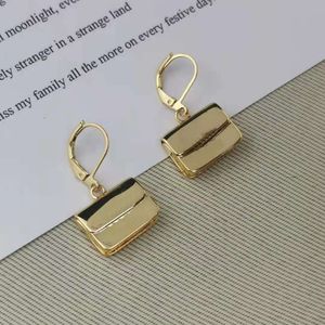 New handbag pandent Earrings Feminine Style Smooth Brass Gold Plated Pearl Earrings Luxury Jewelry E3020