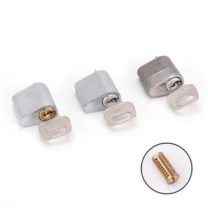 50Pcs Fireproof Door Lock Cylinder Security 35-55mm Door Thick Brass Aluminium Cylinder With 3Keys Hardware Accessories