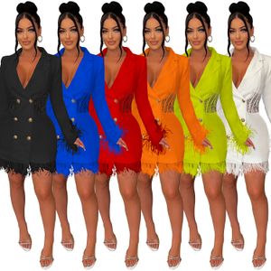 Elegant Feathers Sleeve Lace See Through Mini Dress Women Bodycon Dresses Party Club Celebrity Vacation Outfits Femme